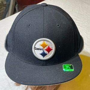 Black Reebok Steelers fitted inter baseball hat